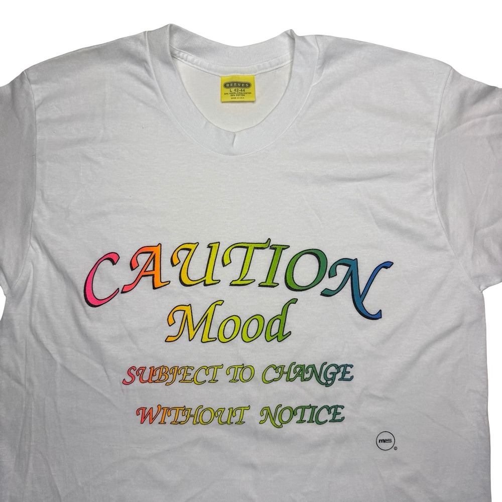 Vintage 90s caution‎ mood funny shirt